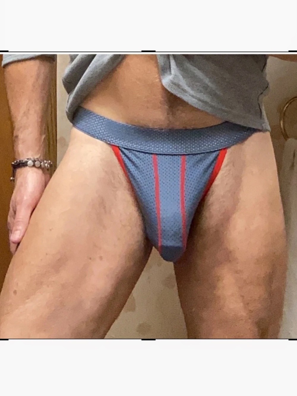 Thong, grey and red, NWOT